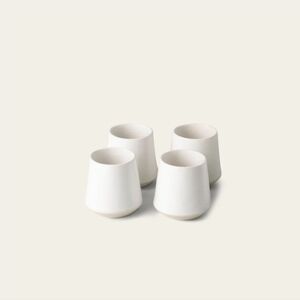 Fable White Ceramic Stoneware Speckled Tumbler/Mug Set